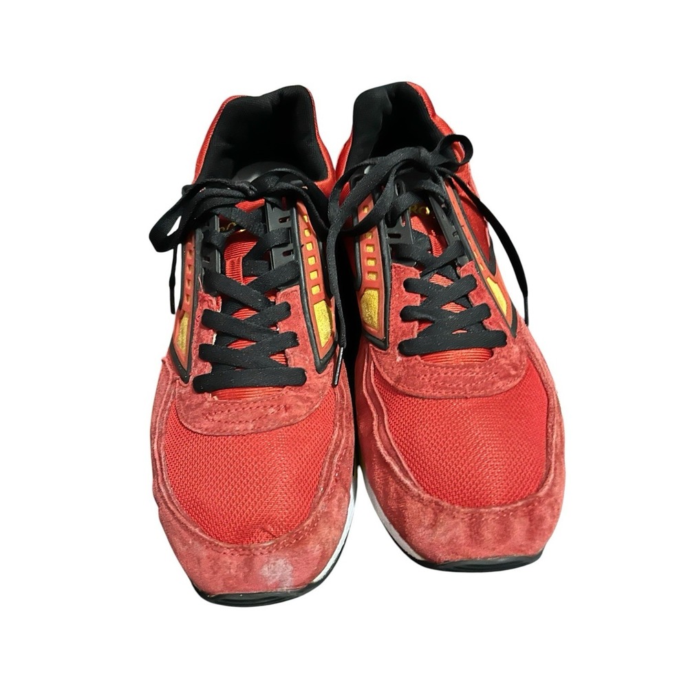 Brooks Chariot Heritage Red Gold Black Suede Running Shoes Sneakers Men's 13